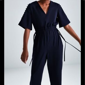 🤍 Zara Navy Blue Buttoned Jumpsuit 2412/533